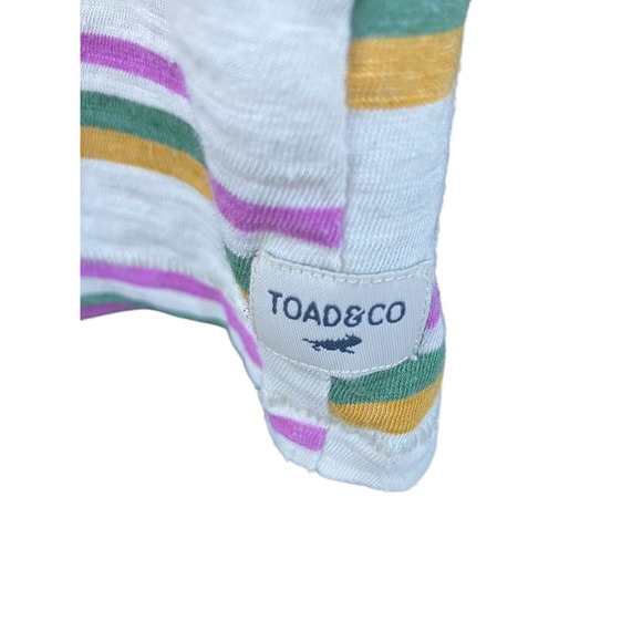 Toad&Co Maverick Tank Top Salt Multi Striped V Neck Sleeveless Women's Size M - Picture 3 of 6